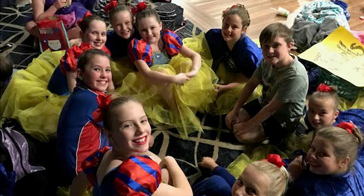 Wirreanda students relaxing together before the next performance.