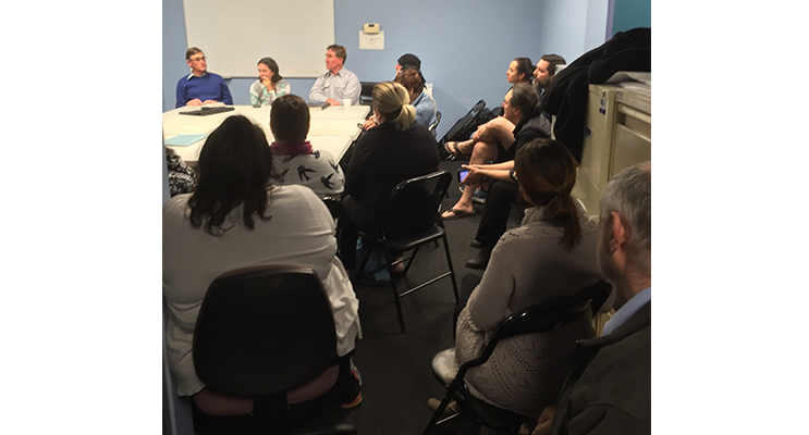 A group of 25 interested people filled the meeting room at Medowie Community Centre.