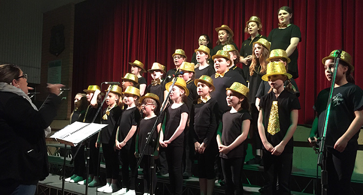Medowie Public School choir impressed the audience with their glittery performance. 
