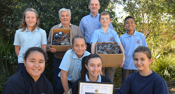 RECYCLE FOR SIGHT PROGRAM: Tea Gardens Primary and Lions Club join forces.