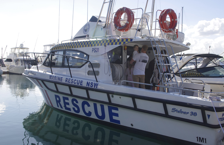 Marine Rescue Boat open for inspection.   Photos by Marian Sampson.