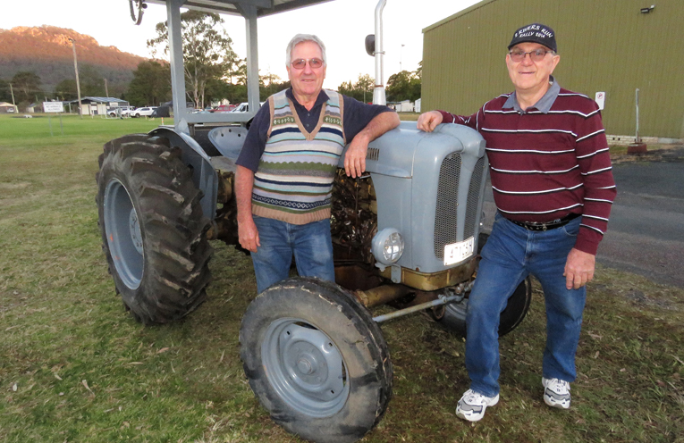 Peter Creek and Robert Klemks with a 1958 Fiat 411R tractor.