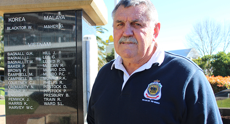 Russell Durrant at the Nelson Bay Memorial.