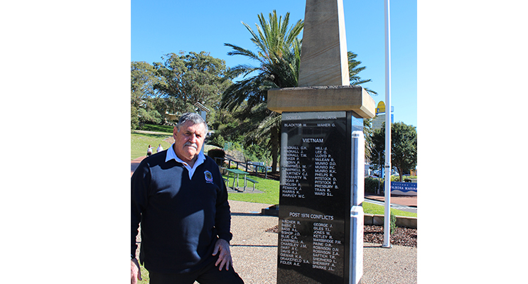 Russell Durrant at the Nelson Bay Memorial.