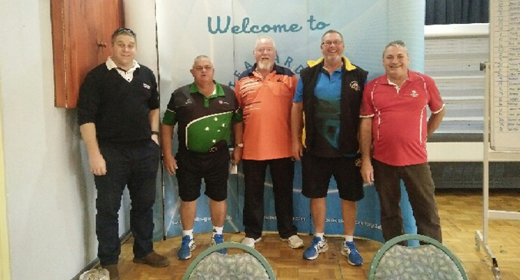 WINNING TEAM FROM ABERDEEN: First National’s John Rumble, Ken Katon, Bob Clerke, Paul Grey and Club Manager Warren Gooley.