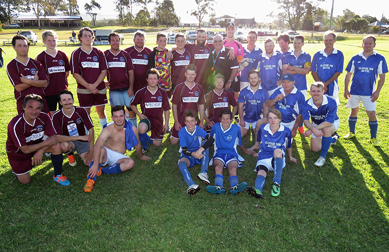Sharks versus Bullets: Tea Gardens and Bulahdelah Men’s soccer teams. 