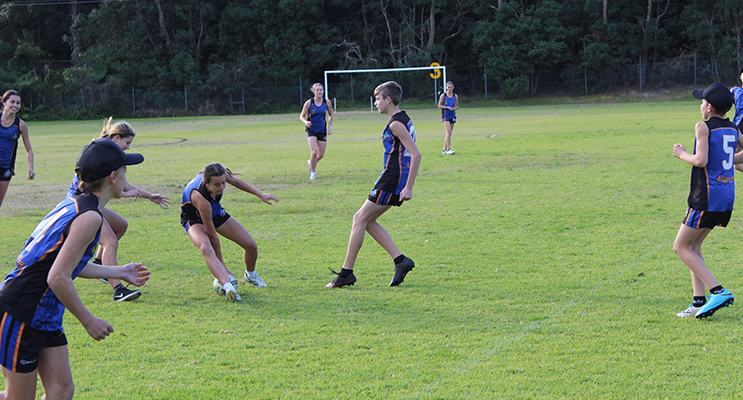 Nelson Bay touch players training for the February tournament.
