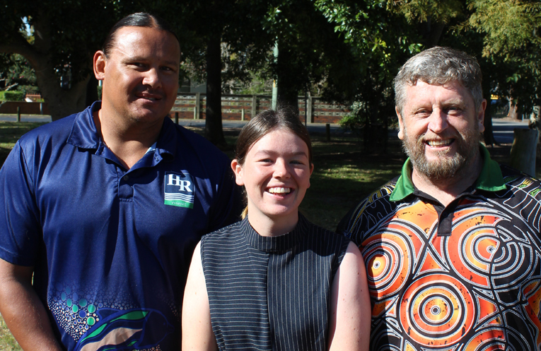 First all-Aboriginal team of Brooke Roach, Alannah Newell and Peter Kafer.