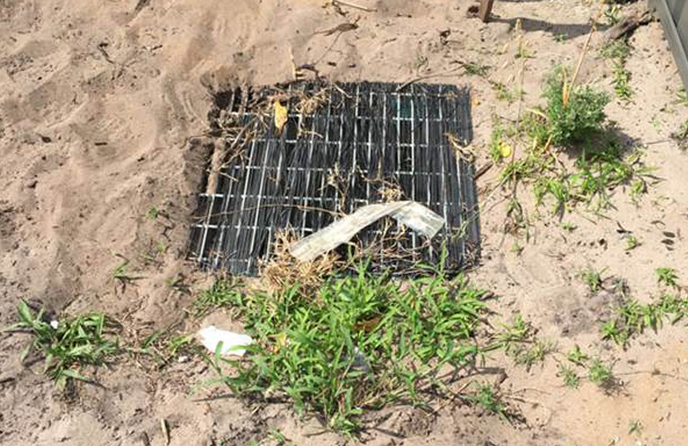 Sand and soil entered the stormwater pits at Seaside Estate.