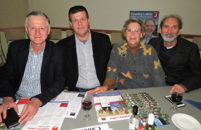 Group J: Country Labor team headed by Dr David Keegan, Graham Robinson, Gaye Tindall and John Weate. 