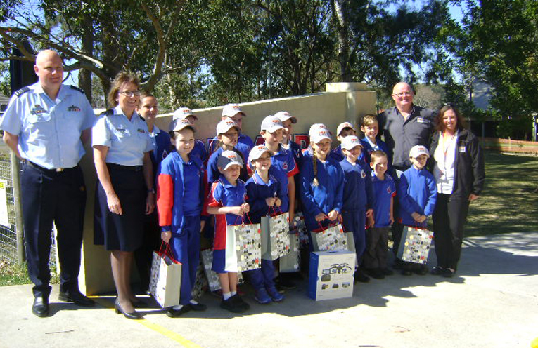 The winning students with RAAF and school personnel. 