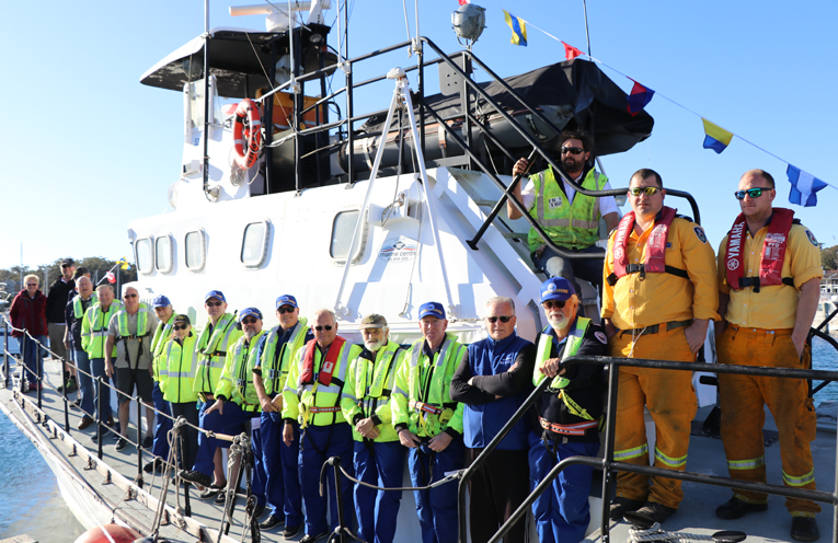 Some of the team sending off the Danial Thain. Image by Tony O’Donnell, Port Stephens Marine Rescue 