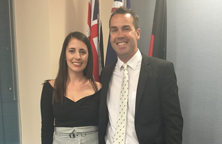 Mayor Ryan Palmer with his wife Jessica Palmer.