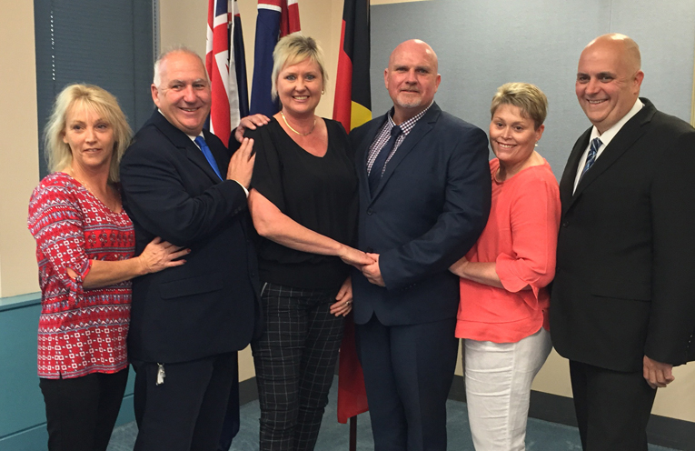 West Ward Councillor Le Mottee, Deputy Mayor and Central Ward Councillor Chris Doohan and West Ward Councillor Ken Jordan with their respective partners. 