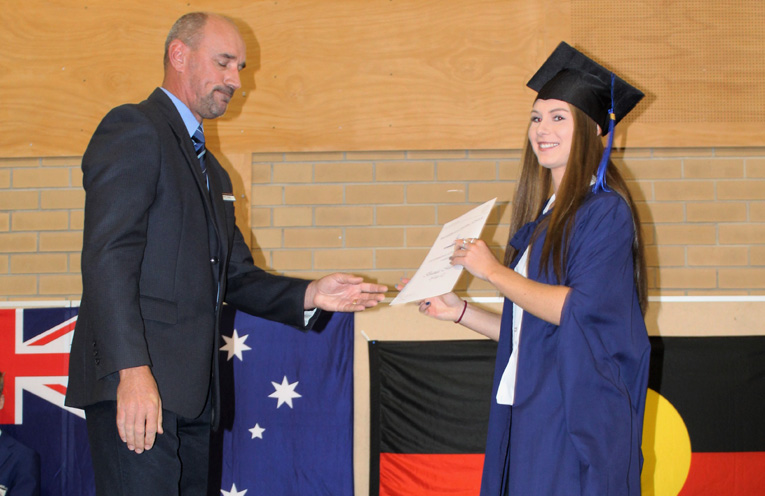 Sportsperson of the Year: Bianca Mason with Deputy Principal, Mr Warren Jones.
