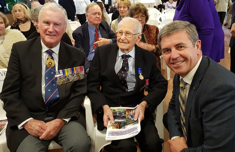 OAM AWARDED: Rear Admiral Peter Sinclair, Dr Allan Stewart and Dr David Gillespie MP.