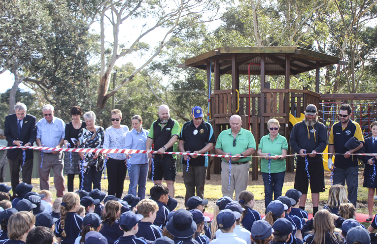 The opening of the new playground equipment. 