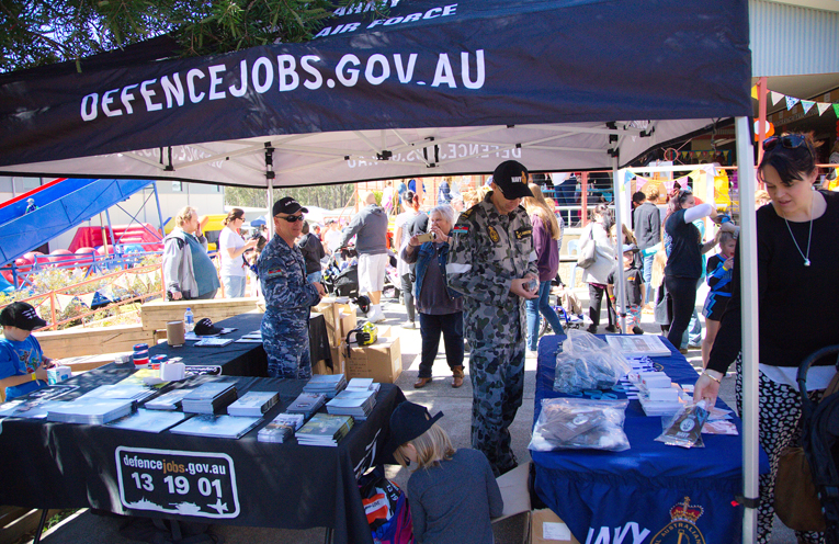 The defence careers tent. Photo by Pete Neville
