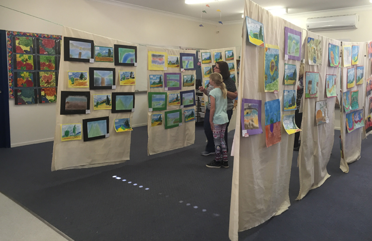 Student art was on display at the art show.