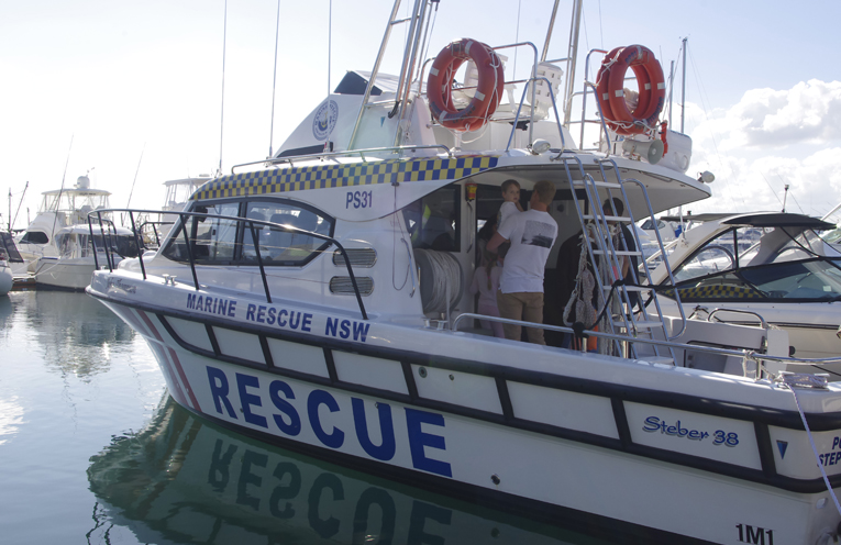 Marine Rescue Boat open for inspection. Photos by Marian Sampson.