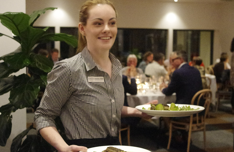 The Green House Eatery serving up the Trawler to Table kingfish main at their Signature Series dinner.