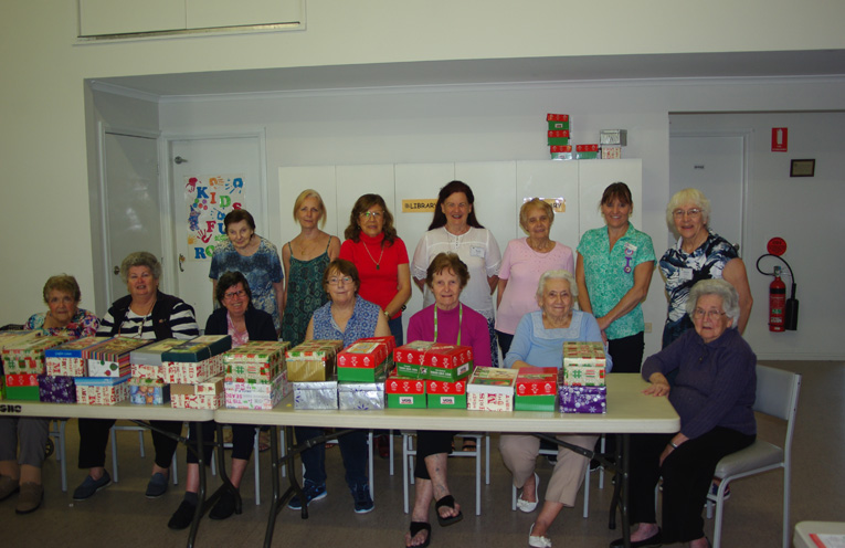 SHOEBOX PROJECT: Peter Sinclair Gardens Residents help out.