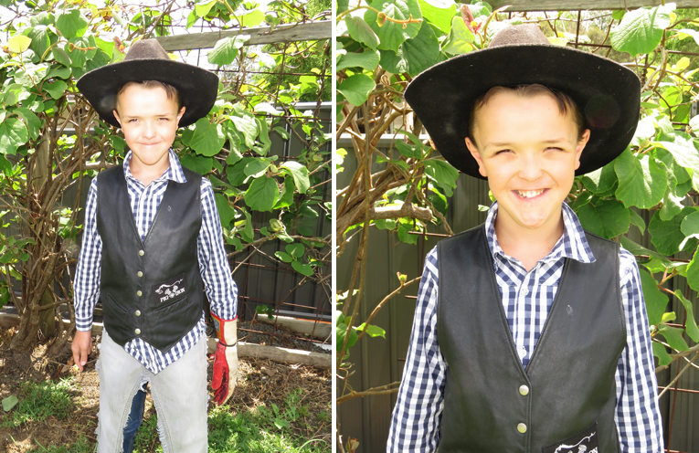 Frankie Roberts ready for his first ride. (left) Frankie Roberts is passionate about bull riding. (right)
