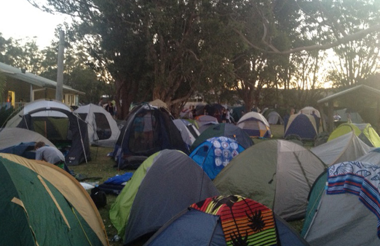 HOLIDAY CAMPSITE: Baptist Church in Tea Gardens.