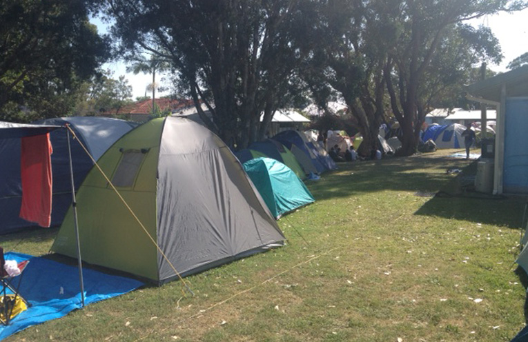 HOLIDAY CAMPSITE: Baptist Church in Tea Gardens.