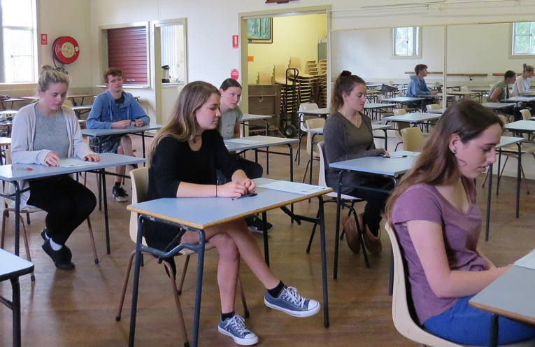 BCS music students ready to start the HSC listening exam. 