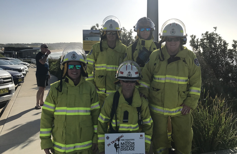 Darryl Luck, Ade Rolfe, Fred Munoz, Aaron Lindsay and Louise McClelland spotted at Merewether stairs, training for the stair climb. 
