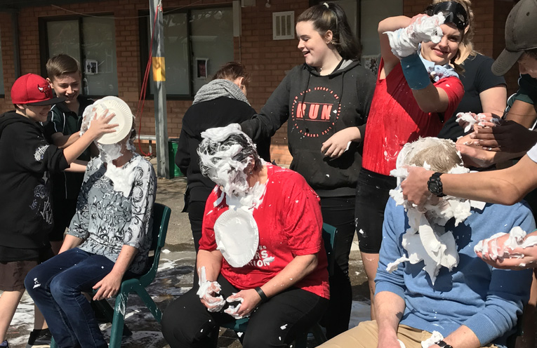  A pie in the face for some well loved teachers.