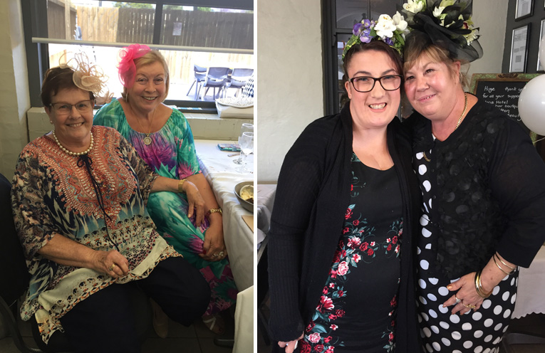 Jenny Hines from Hinton and Val Fullerton from Raymond Terrace. (left) Ashleigh Thew and Sharon Drew. (right)