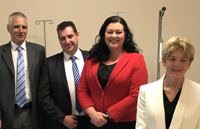 Port Stephens Councillors Nell, Dunkley and Abbott with Catherine Cusack MLC at the announcement of X-Ray Services for Tomaree Peninsula Hospital.