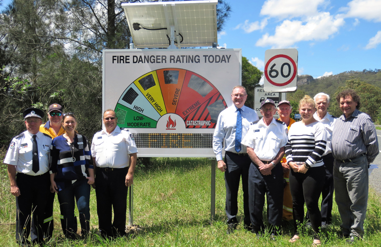 The new electronic Fire Danger Rating Sign near Lions Park.