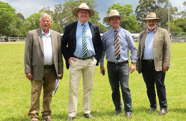 John Smith, Myall Lakes MP Stephen Bromhead, Federal member for Lyne Dr David Gillespie and Arthur Poynting.