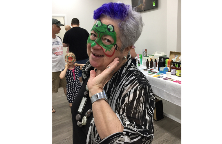 Jan Noake made sure the face painting was a family affair.