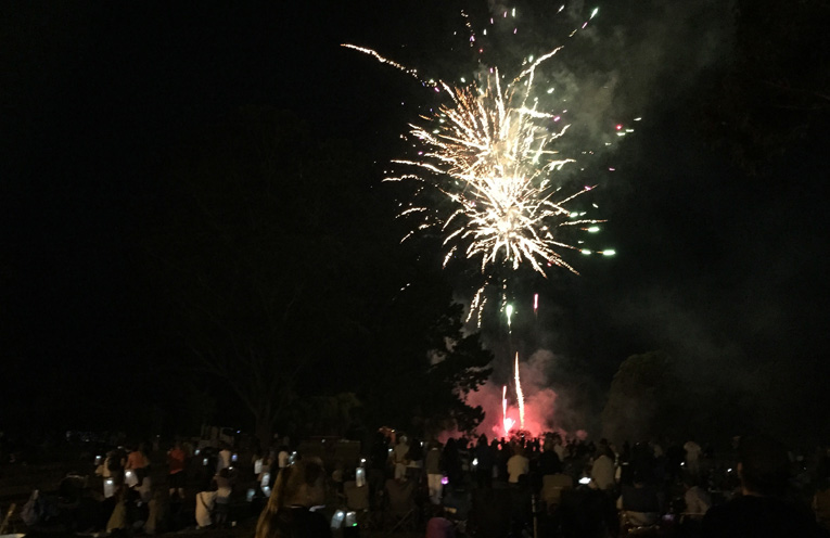 The fireworks were a hit with the crowd. 
