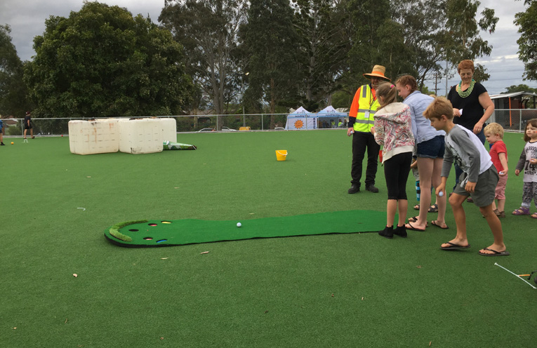 The brand new Petanque court at Boomerang park was a hit with all ages.
