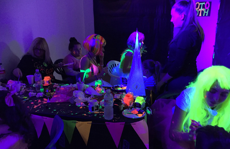 The glow room was a hit with all ages.
