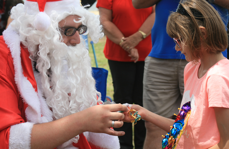Santa dropped into the festival to visit the children.