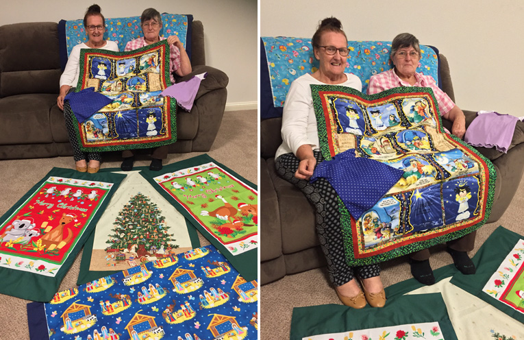 Medowie CWA Publicity Officer Kay Coghlan and President June Fuller with just a few of the special creations. (left) Medowie CWA are proud of their donations for the NICU ward at John Hunter Hospital. (right)