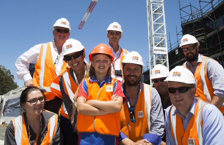 Scarlett with RAAF representatives and engineers on the project.