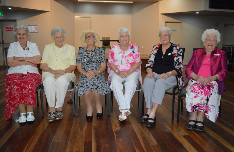 Six of the members joining the over 90s birthday celebrations.