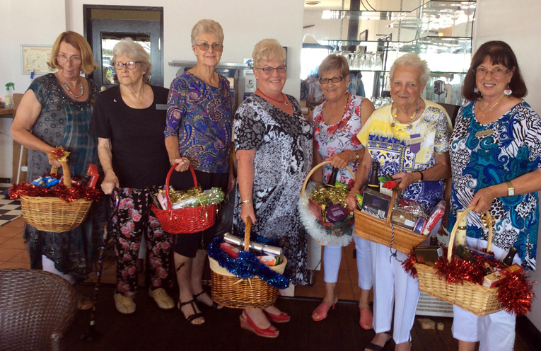 Myall River VIEW Club members with the Christmas baskets