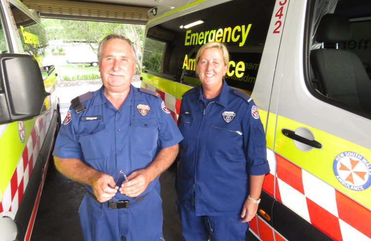 Paramedics Wayne Cook and Jacqui Forsyth.