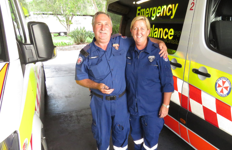 Paramedics Wayne Cook and Jacqui Forsyth. 