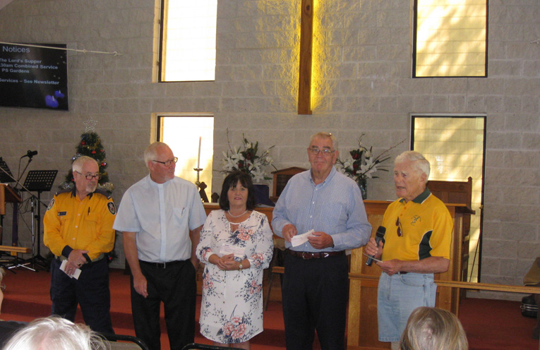 ANGLICAN CHURCH GIVES BACK: Don O'Brien, Rev Peter Adkins, Carol Andrews, Ron Conaghan and Ian Dunlop.