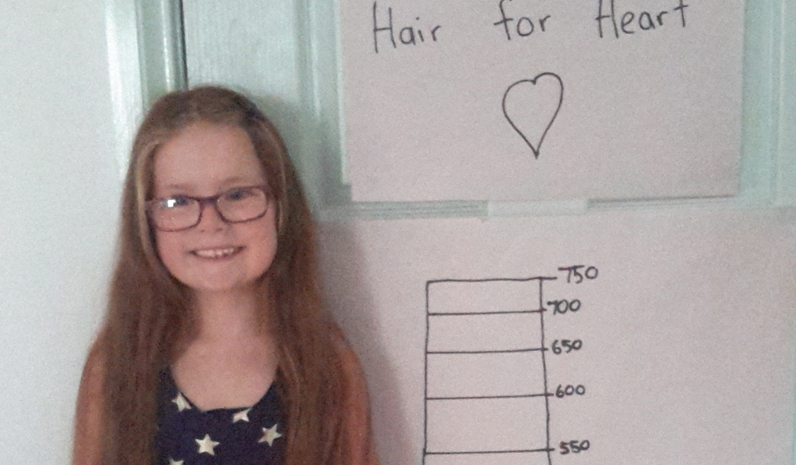 Olivia Berger from Medowie, with her fundraising chart.