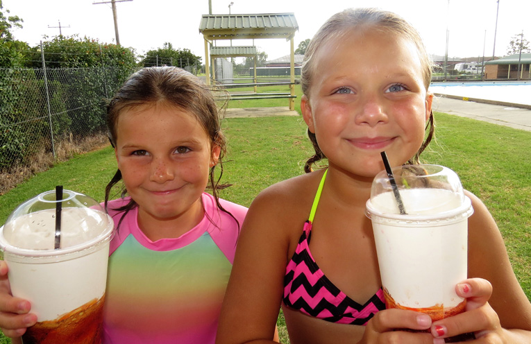 Lucy Collison and Bella Watling said they enjoy a frozen drink as an occasional treat. 